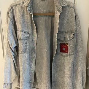 Oilily Gray Acid-washed Button up